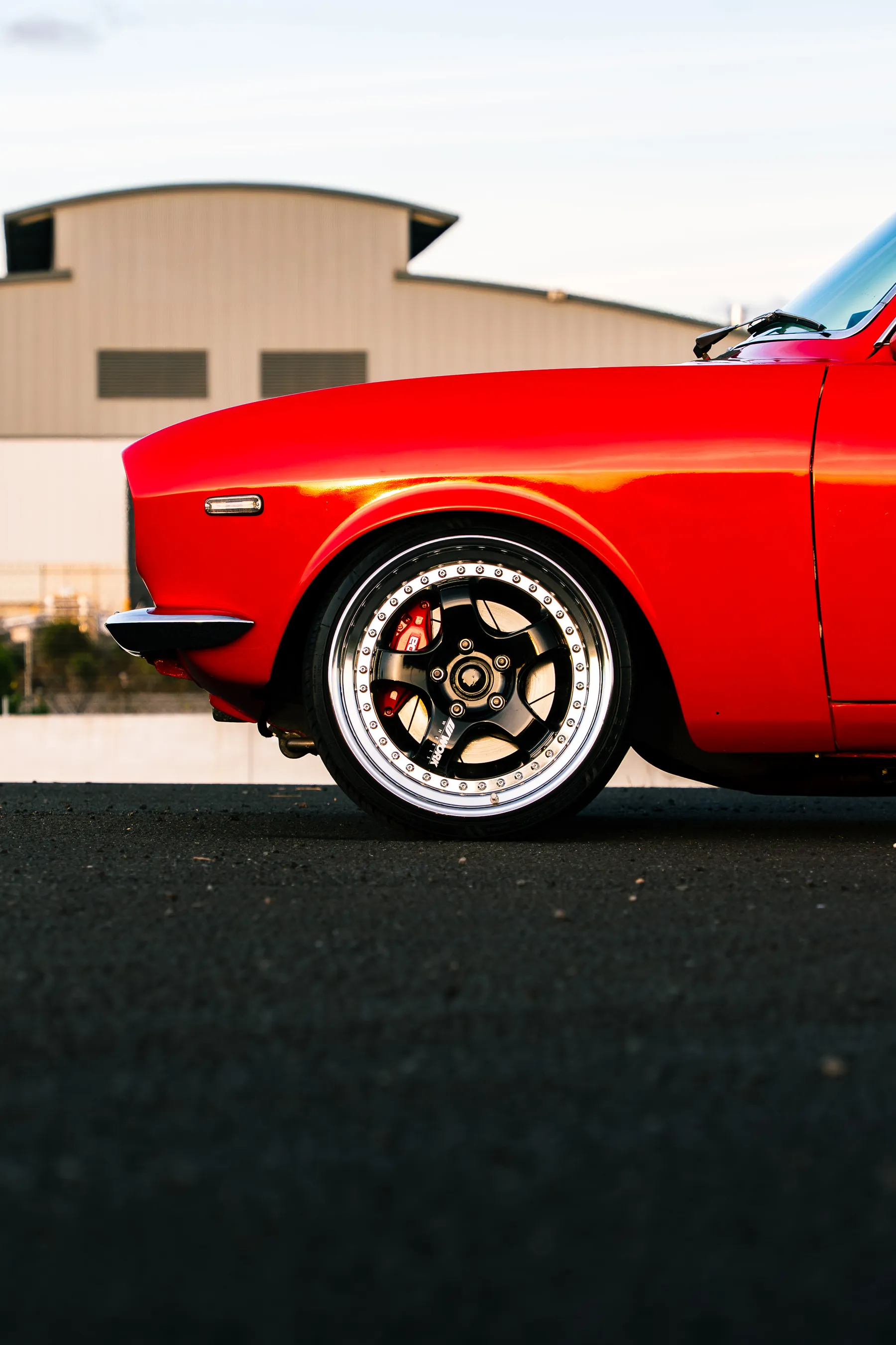 Mazda Capella RX-2 side profile, low stance.
